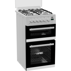 Beko EDG507W 50cm Twin Cavity Gas Cooker with Gas Hob - White