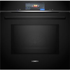 Siemens HM778GMB1B 59.4 cm Built In Electric Single Oven with Microwave Function - Black